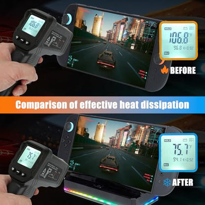 Cooling Fan and Stand Replacement with Colorful LED Light for Nintendo Switch 2 Console Silent Fan Cooler Stand with 3 USB Port Nintendo Switch 2 Cooling System