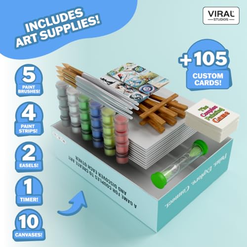 The Couples Painting Game – Date Night Card & Painting Kit | Fun DIY Activity with Prompts, Challenges & Questions for Deeper Connection, Meaningful Games for Adults and Teens, 2 Players