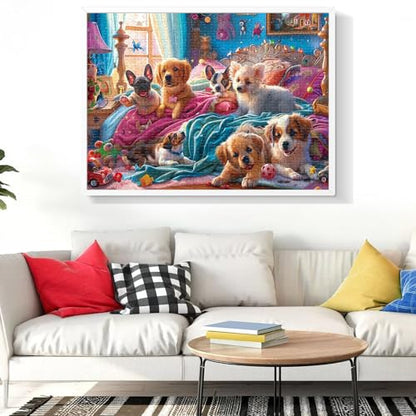 500 Pieces Puzzle for Adults Puzzle Dog Room Jigsaw Puzzle 500 Pieces | Recycled Cardboard Jigsaw Puzzles for Adults Family Challenging Game Home Decor Gift Toy for Teens Seniors 20.5*15 inch - style: Roomdog