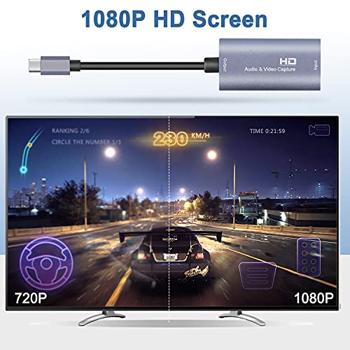 Guermok Video Capture Card, 4K USB3.0 HDMI to USB C, 1080P 60FPS & 2K 30FPS | Capture Card for Streaming, Compatible with iPad Mac OS Windows, Quest 3, OBS, PS5/4, Switch2/1, Xbox, Camera (Silver) - color: Silver