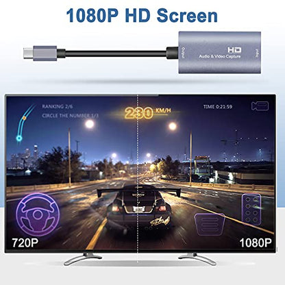 Guermok Video Capture Card, 4K USB3.0 HDMI to USB C, 1080P 60FPS & 2K 30FPS | Capture Card for Streaming, Compatible with iPad Mac OS Windows, Quest 3, OBS, PS5/4, Switch2/1, Xbox, Camera (Silver) - color: Silver