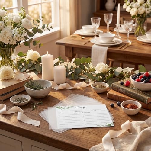 Boao 300 Pcs 4 x 6 Inch Recipe Card Protectors, Recipe Card Covers, Kitchen Plastic Cookbook Sheet Protectors Clear Cookbook Page Protector Index Sleeve - size: 4 x 6 Inch