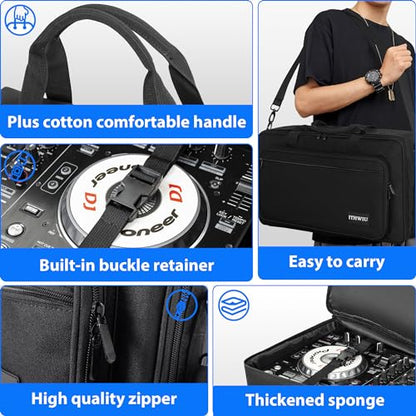 DJ Carrying Case Fits DDJ 200, ddj-wego3, AKAI MK3, Native Maschine Mikro Mk3, Hercules DJ Control Inpulse 200, Numark Party mix, Multi-FX pedals, line 6 helix floor, 16 x 10 x 2.5 Inch, Black - size: 16 x 10 x 2.5 Inch