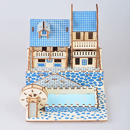 3D Puzzle for Kids, Puzzle for Adults, Cafe Model Kids Puzzles Toys DIY Arts and Crafts for Boys and Girls (8 + Years Old) 63Pcs - color: Ancient Town