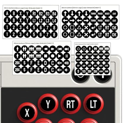 Black Arcade Game Button Stickers 24mm/30mm Die Cut Labels for Arcade Machines and Fight Sticks(Style 1) - color: Black Game Button Stickers* 4pcs