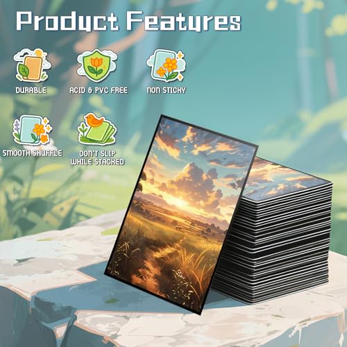 MTG Card Sleeves - Savannah(Green White) - Fantasy Dual Lands Series - Ultra Clear Front & Matte Finish Back, 100 Count Standard Size TCG Art Sleeves for Magic The Gathering - color: Savannah(green White)