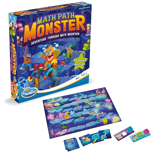 ThinkFun Math Path Monster - Engaging Cooperative Board Game - Enhances STEM Skills - Fosters Teamwork - Exciting Counting Adventure for Kids and Adults - MESH Accredited