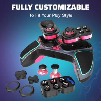 Victrix Pro BFG Wireless Gaming Controller: Tekken 8 Rage Art, PS5, PS4, PC | PlayStation, Sony 3D Audio, 4 Mappable Back Buttons, Interchangeable Thumbsticks & D-Pads, Hair Triggers & Paddles, Tekken 8 - color: Tekken 8