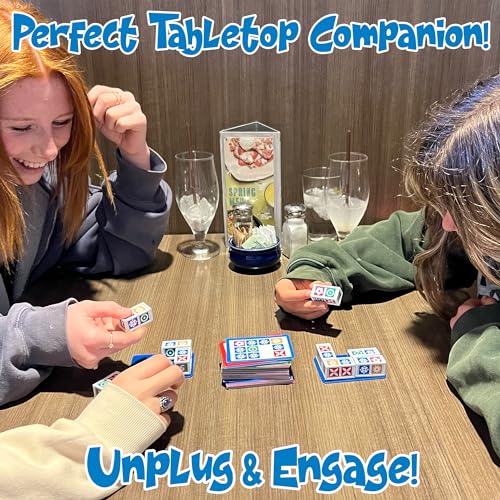 Funwares Match Frenzy: Portable Pattern Matching Puzzle Game, Family Mini Board Games, Perfect for Travel & Home Play, Road Trip Activities for Kids and Adults, Quick Set-Up - style: 4-Player
