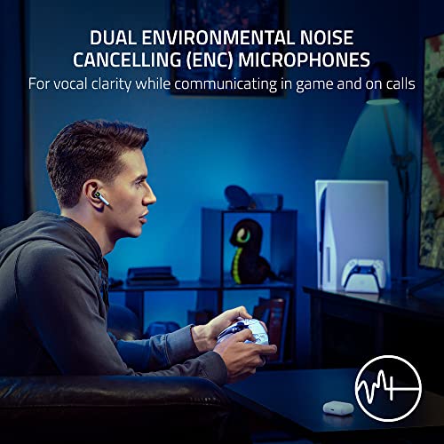 Razer Hammerhead HyperSpeed Wireless Multi-Platform Gaming Earbuds for PlayStation 5 / PS5, PC, Mobile: ANC - Noise Cancelling Mic - Bluetooth 5.2 - RGB Chroma - 30 Hr Battery - style: PlayStation