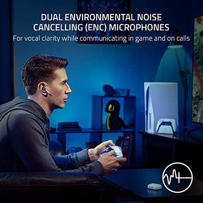 Razer Hammerhead HyperSpeed Wireless Multi-Platform Gaming Earbuds for PlayStation 5 / PS5, PC, Mobile: ANC - Noise Cancelling Mic - Bluetooth 5.2 - RGB Chroma - 30 Hr Battery - style: PlayStation