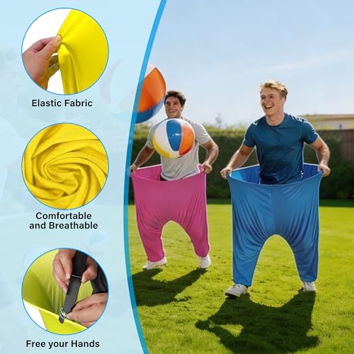 24Pcs Granny Pants Yard Game Funny Field Day Outdoor Games for Adults Kids and Family Gaint Pant Set for Brithday Party Tossing Games Activities for Groups - size: 2 Large+ 2 Small