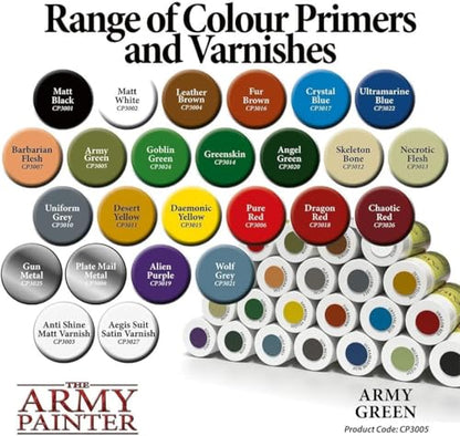 The Army Painter, Colour Primer Army Green, 400 ml spray acrilico | Primer verde militare per dipingere miniature Warhammer e Dungeons and Dragons - color: Army Green