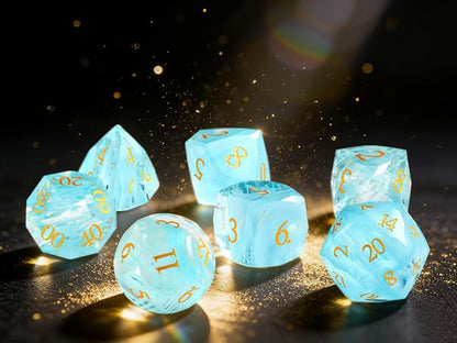 7-Piece Diamond Cut Dice Set D&D Set for Dungeons and Dragons, RPG, Tabletop Games, remium Gift Box & Durable Design - color: Ls-6