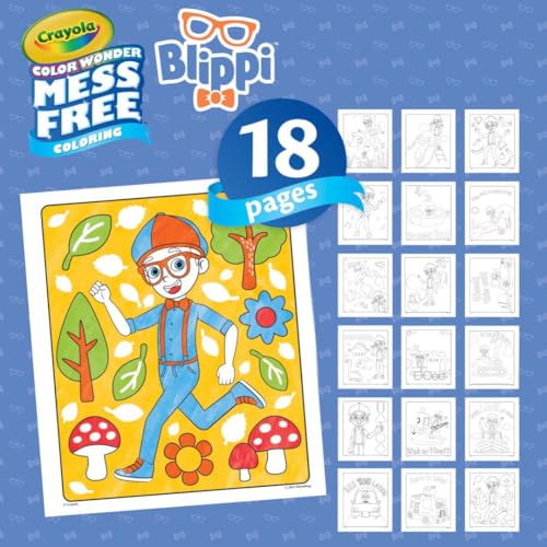 Crayola Blippi Color Wonder Coloring Set, 18 Blippi Mess Free Coloring Pages for Toddlers, Travel Activity, Toddler Toys & Gifts - style: Blippi