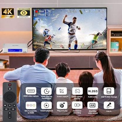 Zowietek 4K HDMI Video Recorder with Analog to Digital Converter, ZowieREC | RCA/CVBS for VHS, VCR, DVR, DVD, Hi8, Mini DV, Camcorder, Cassette, Gaming Consoles, Easy to use, No PC Needed