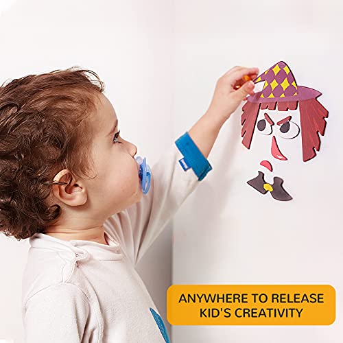 TOI Kid Magnet Toys Magnetic Jigsaw Puzzle for Kids Ages 3-5, Make Face | Portable Travel Puzzle, Toddler Magnetibook with Game Board, Preschool Educational Game, Home School Tabletop Activity Gift - style: Make Face