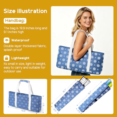 Ploomi American Mahjong Tiles Set, 166 White Tiles, 4 Color Racks & Pushers, Complete Western Mahjong Set with Blue Carrying Bag for Beginners & Experts - color: Blue