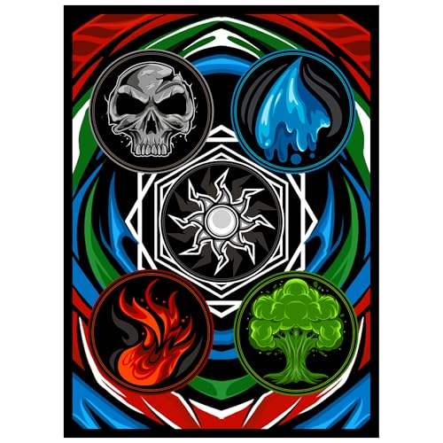 100ct Textured Matte TCG/MTG Card Art Sleeves (All 5 Colors) - style: All 5 Colors
