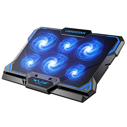 Laptop Cooling Pad, Laptop Cooler with 6 Quiet Led Fans for 15.6-17 Inch Laptop Cooling Fan Stand, Portable Ultra Slim USB Powered Gaming Laptop Cooling Pad, Switch Control Fan Speed Function - color: Blue