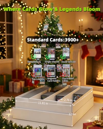 Card Storage Bbox, 4 Row Card Box for Standard Card with Card Stoppers 4Pcs | 4 Row Cardboard Storage Box for Standard Card Laminated Cardboard Surface Card Stopper - size: 4 Pack