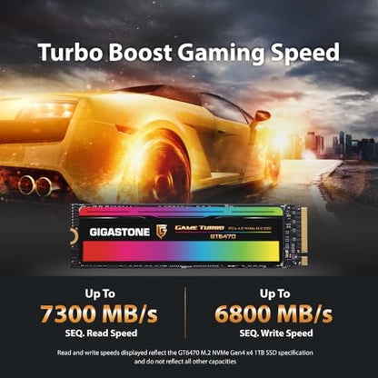 Gigastone 1TB Game Turbo PCIe Gen4x4 SSD (2-Pack) Up to 7,300MB/s with SLC Caching Gaming/PC/Desktop/Laptop 5-Year Warranty M.2 NVMe PCIe 4.0 2280 Internal Solid State Drive - color: 1TB GAME TURBO PCIe 4.0 SSD 2-Pack
