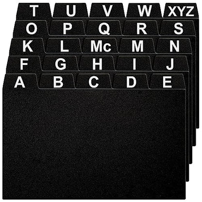 OFFILICIOUS 25 Black Index Card Dividers 3x5 - Large Index Cards for Index Card Box, Index Card Organizer, Index Cards Holder - Alphabetical File Dividers, Recipe and Card Guides, Greeting Cards - size: 3 x 5 Inches, style: 25 Pcs