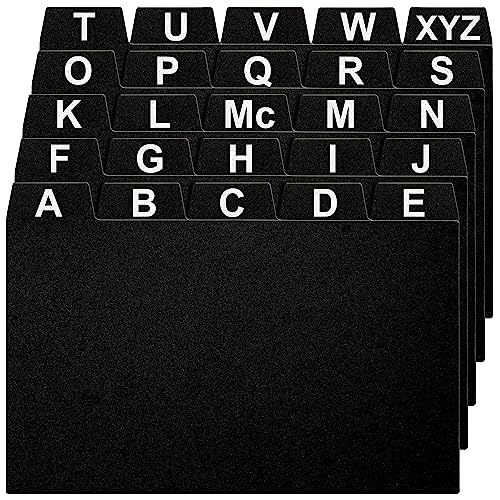 OFFILICIOUS 25 Black Index Card Dividers 3x5 - Large Index Cards for Index Card Box, Index Card Organizer, Index Cards Holder - Alphabetical File Dividers, Recipe and Card Guides, Greeting Cards - size: 3 x 5 Inches, style: 25 Pcs