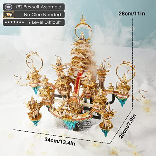 Piececool 3D Metal Asian Puzzles Model Kits- LINGXIAO Palace Metal Building Kits for Adults, Brain Teaser Puzzle DIY Handcraft Best Gifts for Man Woman Family - color: Lingxiao Palace