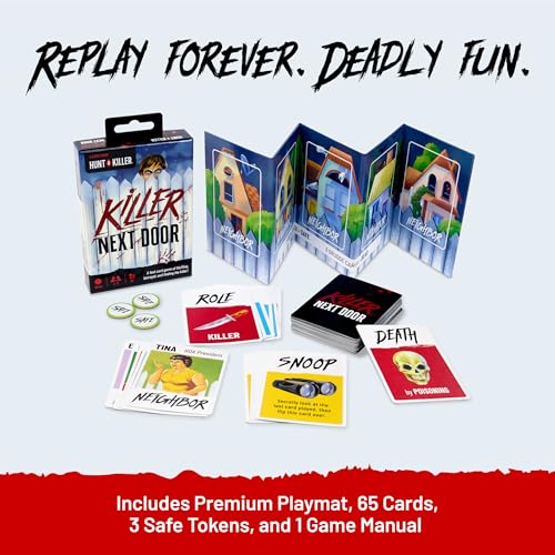 Hunt A Killer: Killer Next Door, Fun Family Games and Adult Games for Game Night, Card Game Includes 20+ Minutes of Fast-Paced Gameplay and Engaging Social Deduction, Appropriate for Ages 10 and Up - style: Killer Next Door