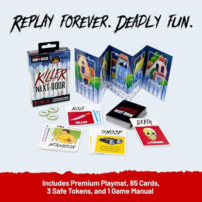 Hunt A Killer: Killer Next Door, Fun Family Games and Adult Games for Game Night, Card Game Includes 20+ Minutes of Fast-Paced Gameplay and Engaging Social Deduction, Appropriate for Ages 10 and Up - style: Killer Next Door