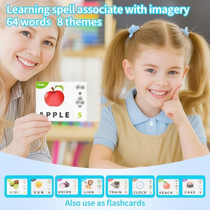 Educational Toys Learning Games for Kids 3-8, Matching Letter Spelling Early Math Game for Preschool& Kindergarten Kids Boys and Girls Light Blue ，Christmas Birthday gift for 4 5 6 7 boys girls - color: Light Blue