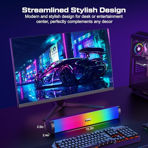 OFFSIR Computer Speakers for Desktop, Gaming Speakers with Touch Lights PC Speakers with Surge Clear Sound, USB Powered for Computer Desktop PC Laptop Monitor