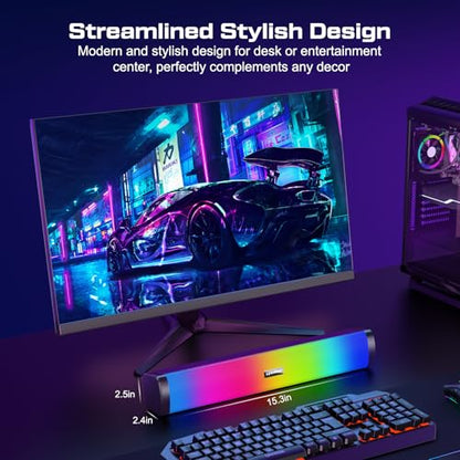 OFFSIR Computer Speakers for Desktop, Gaming Speakers with Touch Lights PC Speakers with Surge Clear Sound, USB Powered for Computer Desktop PC Laptop Monitor