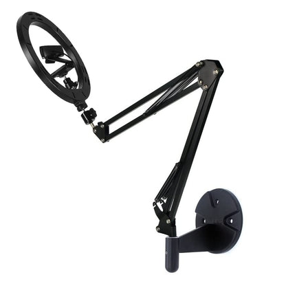 Webcam Ring Light Wall Mount, 10'' Streaming Light with Folding Arm Wall Holder Compatible with Logitech C920s StreamCam Brio C930 C922x C925e C615 webcams