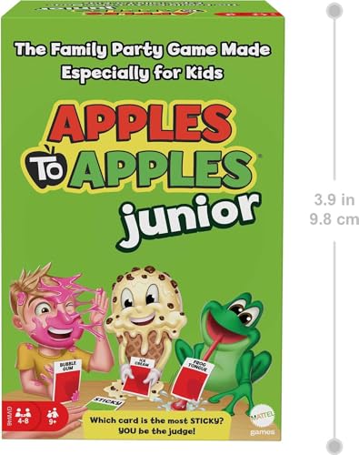 Mattel Games Apples to Apples Junior Game, for Ages 9+, 4-8 Players | Funny Comparison Card Play Designed for Kids and Family Game Night - style: Junior