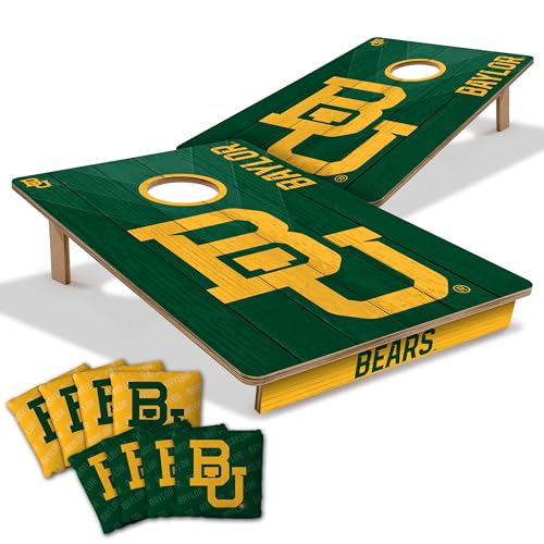 YouTheFan NCAA 2’ x 3’ Wood Cornhole Game with Logo Bags - color: Baylor Bears
