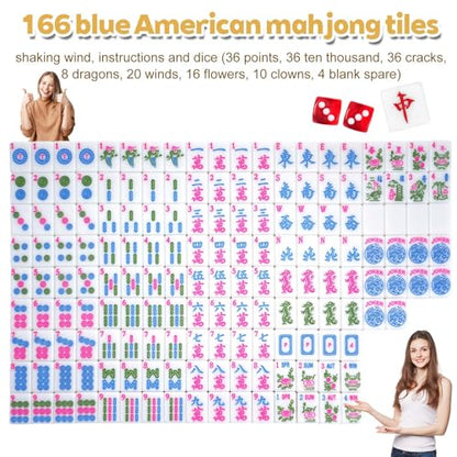 1.2-inch Premium American Mahjong Tile Set. Made of Durable and Sturdy Melamine. Perfect for Multiplayer Games, on-the-go Gaming, and Playing with Family and Friends. (White) - color: White