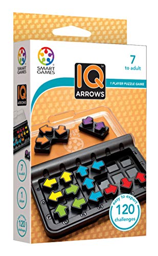 SmartGames IQ Arrows | Boost Planning and Problem Solving Skills | 120 Challenges from Easy to Expert | Great for Ages 7 - Adult | A Fun Travel Game in a Portable Case - style: Compact