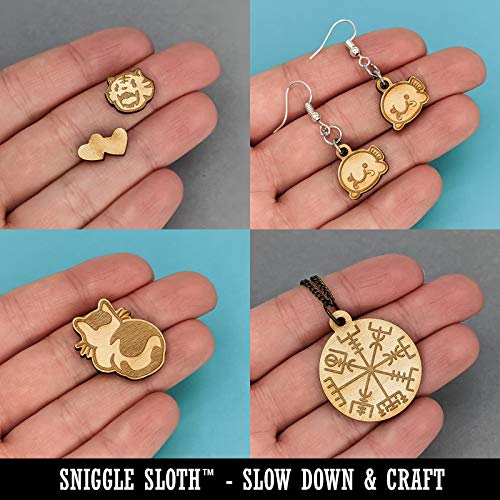 D20 20 Sided Gaming Gamer Dice Critical Role Mini Wood Shape Charms Jewelry DIY Craft - 14mm (26pcs) - with Hole - color: With Hole, size: 14mm (26pcs)
