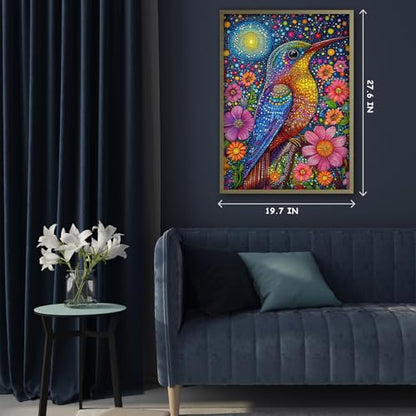 Sparkle Hummingbird Puzzles for Adults 1000 Pieces, Colorful Bird Flowers Jigsaw Puzzles, Animal Plant Nature Beautiful Garden Themed Puzzle, Difficult Hard Impossible Challenge for Adults - style: Sparkle Hummingbird