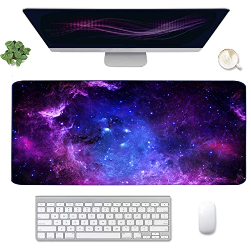 Extended Gaming Mouse Pad(35.4x15.7 in), Large Desk Pad Laptop Computer Keyboard Mat Waterproof Desk Decor Writing Pad for Work, Game, Office, Home - Galactic - color: Galactic-1
