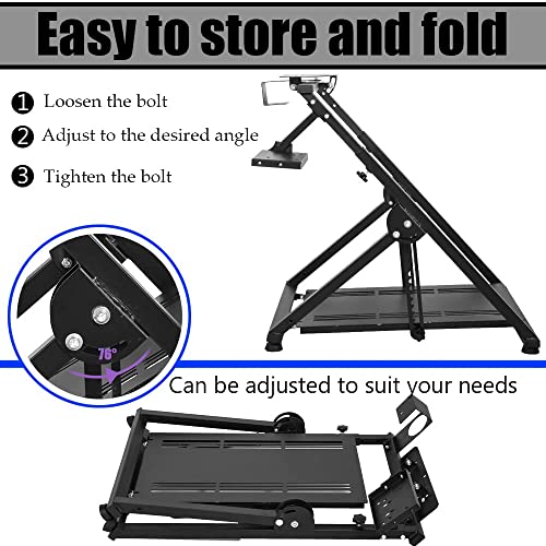 Supllueer Foldable Steering Wheel Stand Fit for Logitech G923 G25 G27 G29 G920, for Thrustmaster T248 T300RS T300 T500, for Fanatec X Shape Sim Racing Stand Racing Simulator, No Shifter Handbrake Wheel Pedal