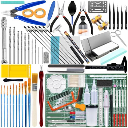 108Pcs Modeler Basic Tools Craft Set, Hobby Modeling Tools for Gundam Model Car Airplane Repairing & Fixing
