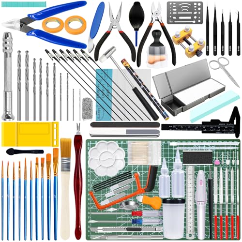 108Pcs Modeler Basic Tools Craft Set, Hobby Modeling Tools for Gundam Model Car Airplane Repairing & Fixing