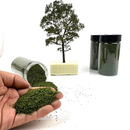 Multicolor Leaf Model - 300ml Miniature Scenery Material for Train Railway, Diorama, Car Scene & Scale Landscape Layouts (Olive Green) - color: Olive Green