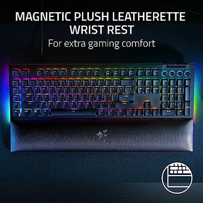 Razer BlackWidow V4 Mechanical Gaming Keyboard: Green Switches Tactile & Clicky - Chroma RGB - 6 Macro Keys - Magnetic Wrist Rest - Doubleshot ABS Keycaps - Roller & Media Keys - Snap Tap