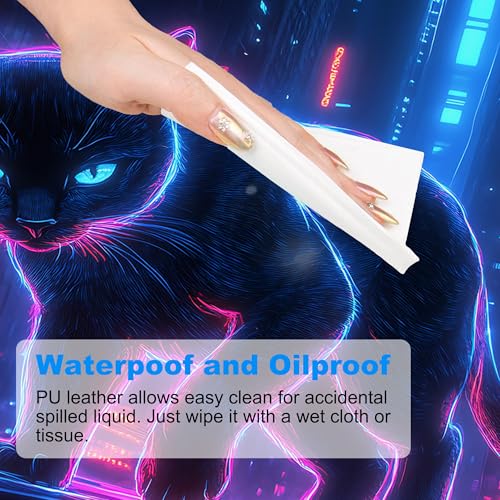 Desk Pad, Neon Cat Prowling Cyberpunk Cityscape XL Gaming Mouse Pad with Stitched Edges,Non-Slip Waterproof Rubber Base Large Desk Mat for Keyboard and Mouse 31.5"x11.8" - color: Colour7, size: 31.5" x 11.8"