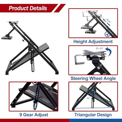 Minneer X-Shape Foldable Racing Steering Wheel Stand Fit for Logitech/Thrustmaster/Fanatec G29/G920/G923/T248/T300/TX Driving Gaming Simulator Cockpit(Wheel, Pedal, Handbrake Not Included)