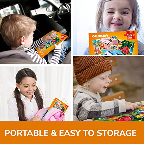 Magnetic Puzzles for Toddlers 3-5 - Kids Travel Toys for Boys and Girls | 36 Pieces Sudoku Toddler Puzzles Ages 2-4 – Animal Jungle Sea Travel Games for Kids 4-6 – Car Airplane Road Trip Games - color: 2. Jungle 36 Pcs
